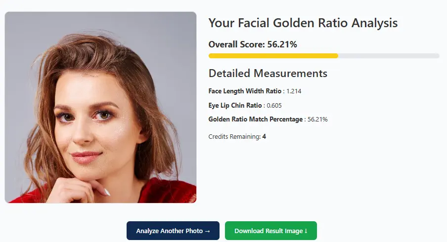 golden ratio face test result 4